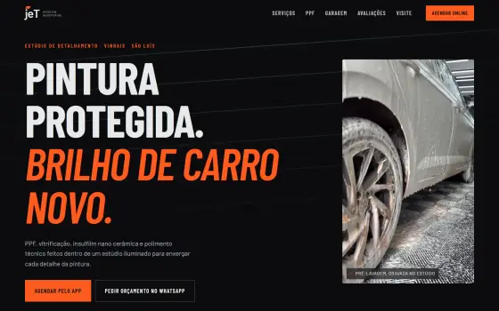 Site Jet Estética Automotiva, estética automotiva