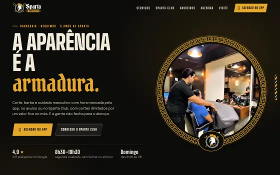 Site Sparta Barber Shop, barbearia